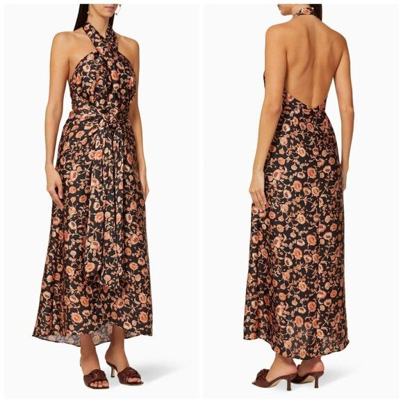 Significant Other Women's Effie Halter Dress Dark Painted Floral - Picture 4 of 14